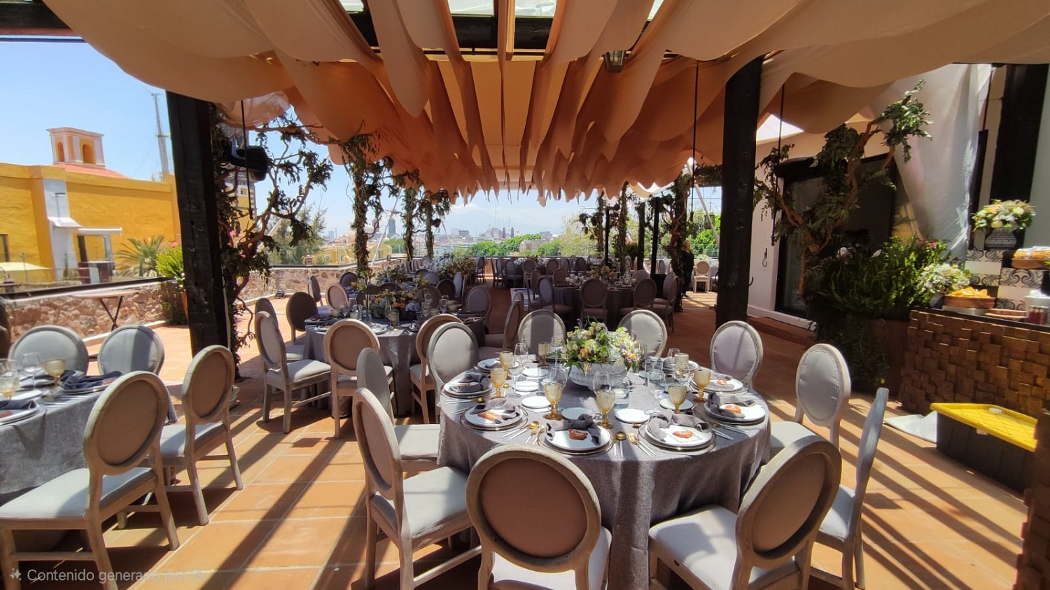 Boda en Terraza con vista al horizonte de Puebla
